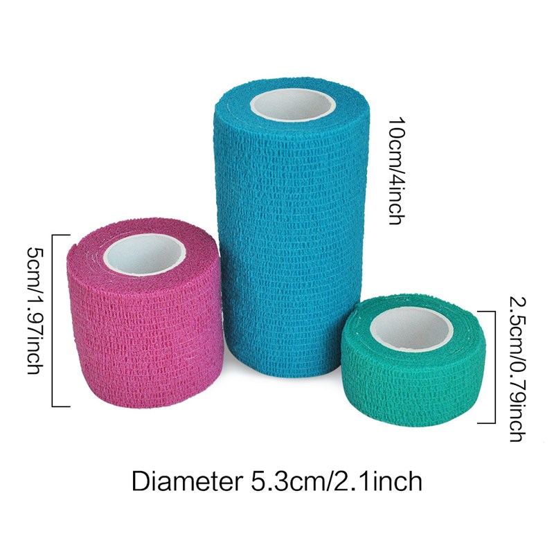 速发1Roll 2.5/5/10cm*4.5m Gauze Bandage Self-adhesive Breath