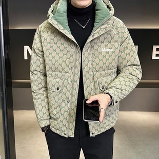 轻薄男士羽绒服冬季2024新款高级感潮牌刺绣连帽冬装衣服男款外套