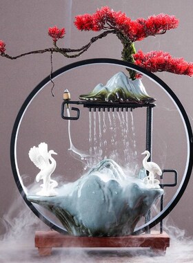 流水器循环抽水造雾陶瓷招财加湿转运客厅办公室摆件乔迁开业礼品