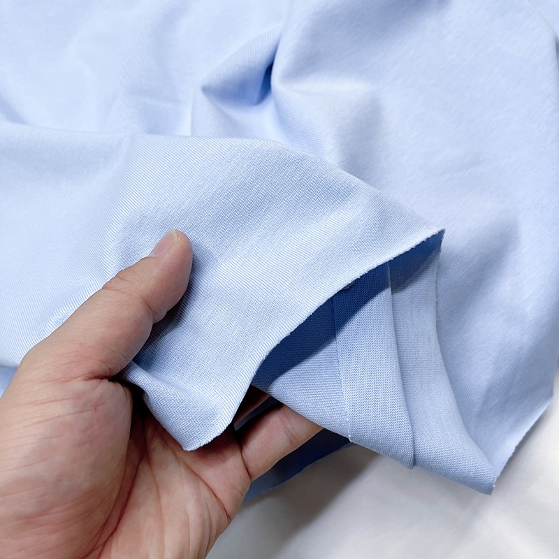 加厚汗布纯棉布料春秋高档精梳棉纯色全棉重磅T恤连衣裙针织面料