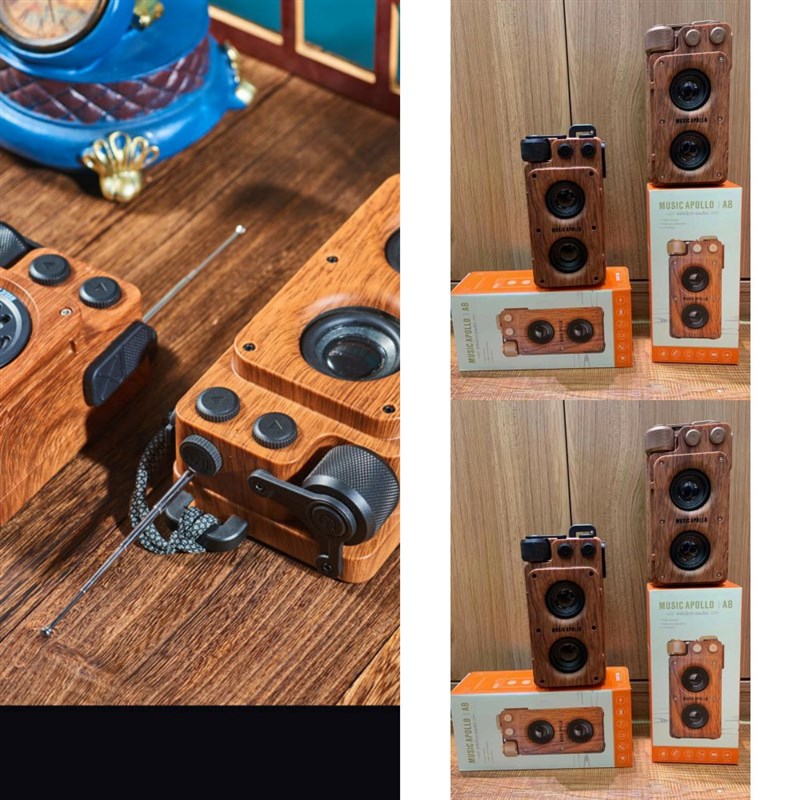 新款A8复古木纹音箱q潮流无线蓝牙便携小音箱高档礼品收音机音箱