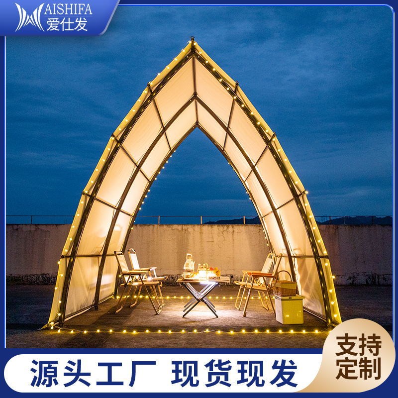 网红船型需搭建野l奢酒店营地帐篷餐饮天台餐厅景区露营民宿帐篷