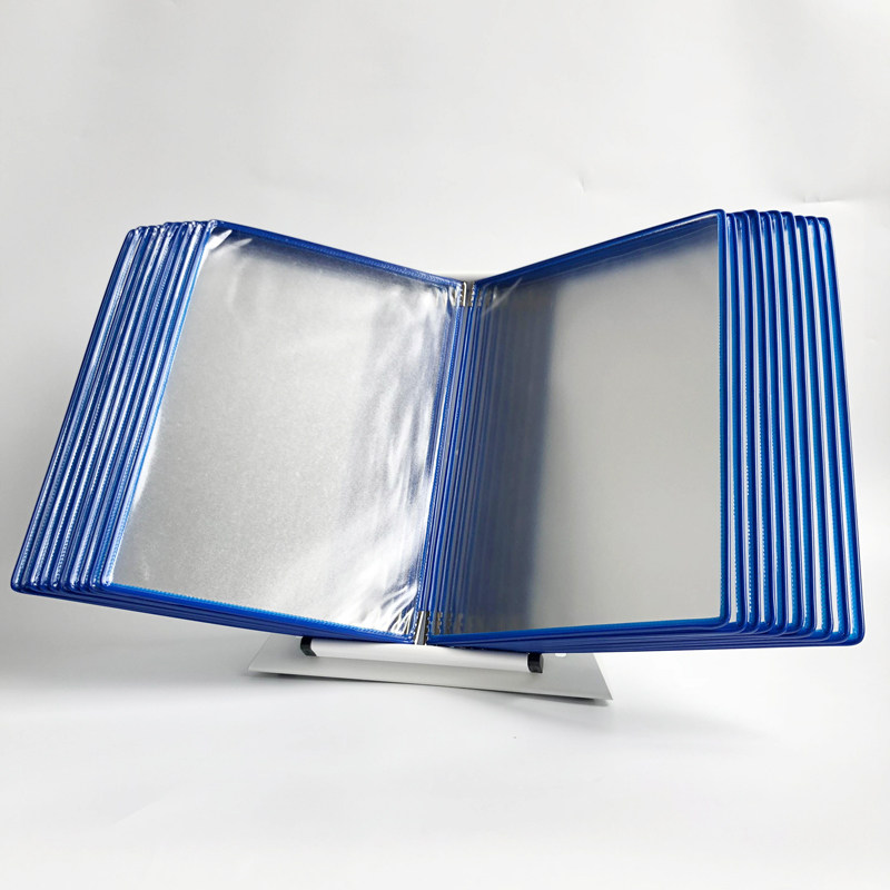 吉武A4桌放翻页展示文件夹 20页金属铁台式桌面活页翻阅资料册广