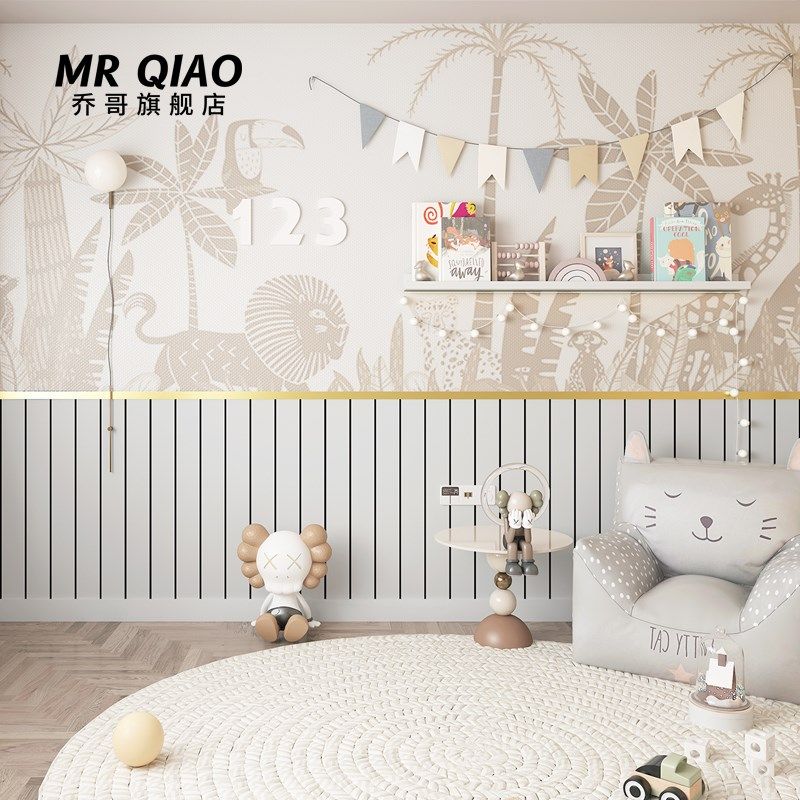 学校商用墙围护墙板墙贴仿木纹墙纸自粘防水防潮墙裙仿铝塑板壁纸,家居饰品,瓷砖贴,淘宝优惠券,粉丝福利购,淘宝优惠卷