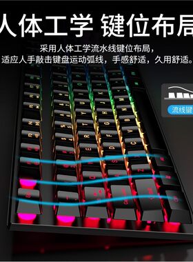 前行者机械手感键盘鼠标套装电脑薄膜有线笔记本外接游戏电竞无线