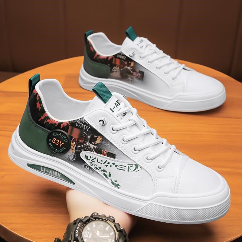 小白鞋男夏季2024新款男鞋休闲板鞋男款夏款透气工作防水运动皮鞋