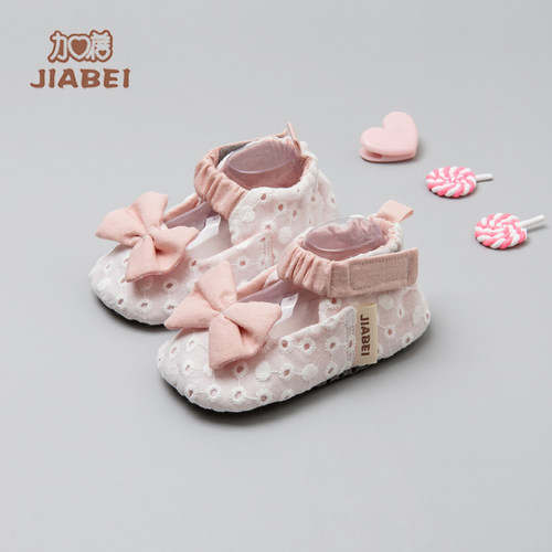 夏季婴儿鞋子 婴幼儿夏宝宝软底学C步公主不掉鞋6个月成品鞋袜布