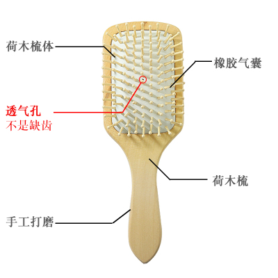 现货速发头部按摩梳经络梳家用气垫梳长发大宽齿梳气囊木梳子女楠