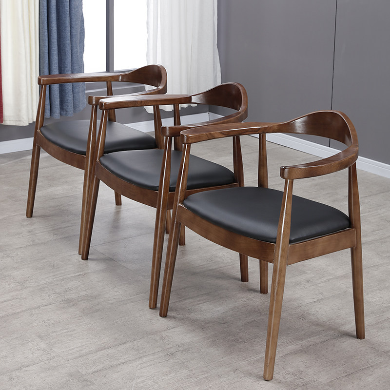 北欧肯尼迪总统椅现代简约餐桌椅组合实木餐椅家用靠背椅子