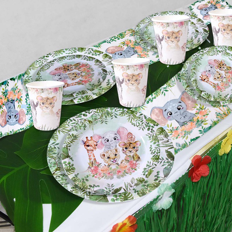 网红Jungle Animal Party Supplies Disposable Tableware Paper 节庆用品/礼品 装饰灯 原图主图