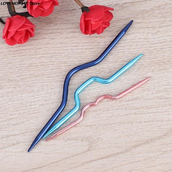 推荐3Pcs/lot Aluminum Curved Crochet Hooks Knitting Needles