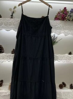 19251重f工刺绣蕾丝拼接全棉吊带裙森系减龄显瘦连衣裙叠穿长裙女