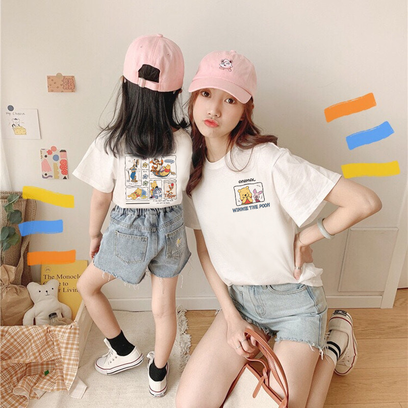 热销特别的亲子装一家三口母子母女装夏装上衣女潮2023年新款短袖
