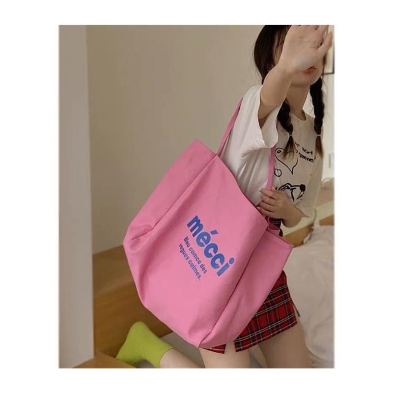 包包女2021新款慵懒风帆布包夏单肩大容量帆布袋学生单肩时尚大包