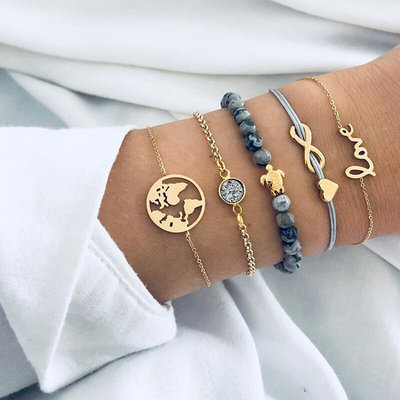 极速30 Styles Bohemian Bracelet Set For women Shell Star Map