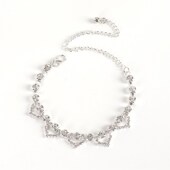 chai 欧美爱心脚链夸张满钻脚环水钻脚饰Ankle 金色女孩b时尚 脚链