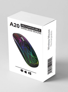 A20 Rechargeable Wireless Mouse USB 2.4Ghz Computer Mause Ga