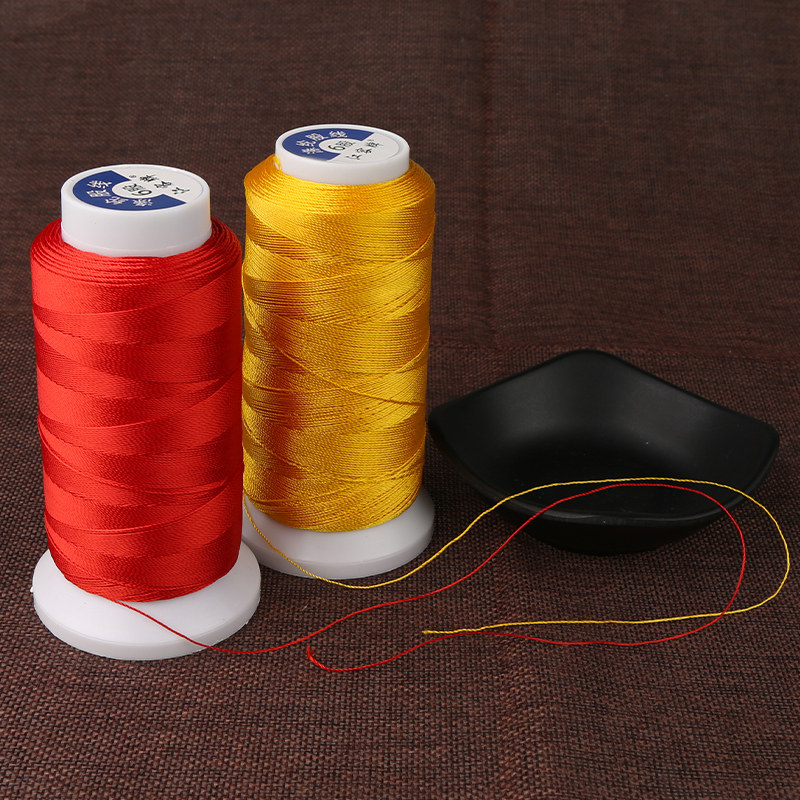 串珍珠项链缠绕戒指流苏穗子v线细绳红绳手链6股塔线diy手工编织