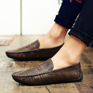 秋季2023新款男透气豆豆鞋男鞋韩版潮流休闲鞋夏季软底英伦懒人鞋