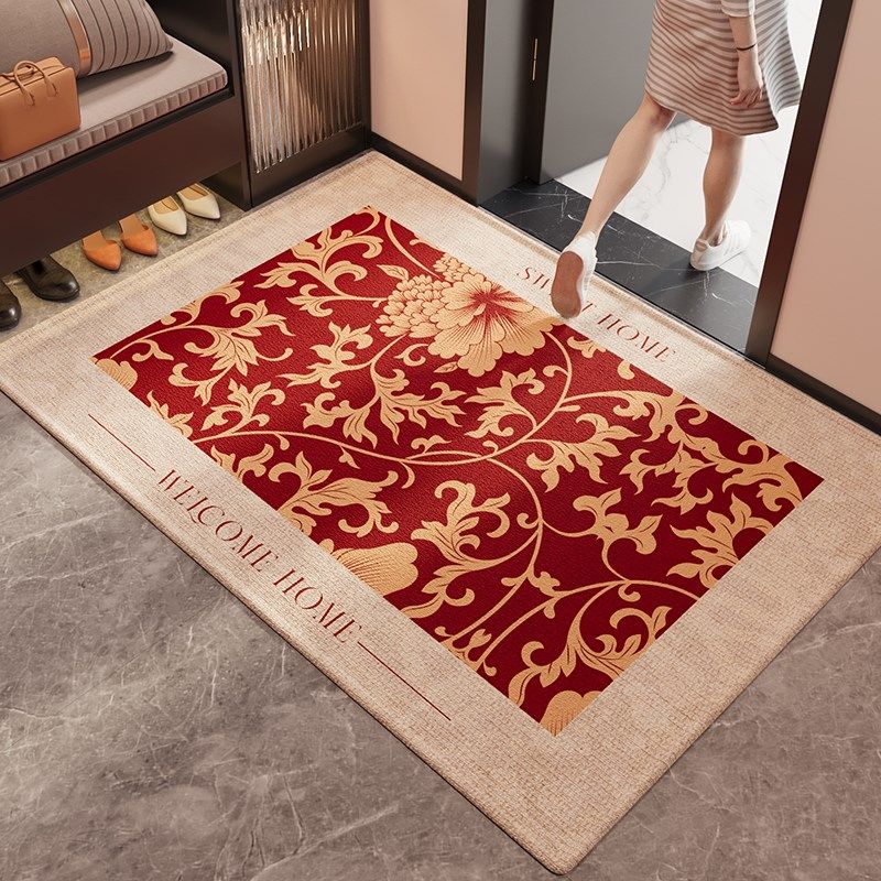 红色蛇年入户门垫新年玄关耐脏除尘耐磨地毯防滑地垫喜庆进门脚垫,居家布艺,入户地垫,淘宝优惠券,粉丝福利购,淘宝优惠卷
