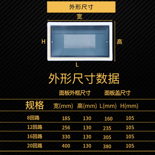 20回路家用开关箱面板PZ30布线箱保护罩 ABB型配电箱盖板8