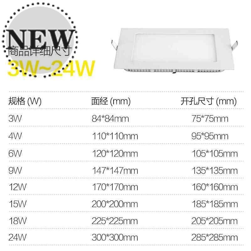 暗装面板灯L0ED嵌入式卡扣厨z卫灯卡簧吸顶灯卫生间平板吊顶灯外