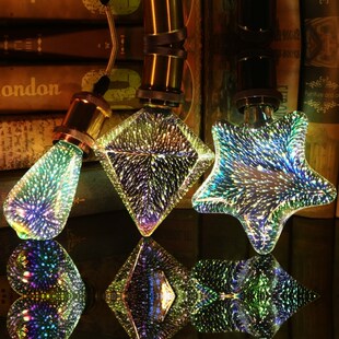 3D Led Bulb Star Fireworks E27 Vintage Edison Night Light 11