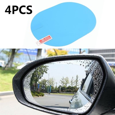 *4Pcs Car Rearview Mirror Water-proof Anti Fog Rain Film Sid