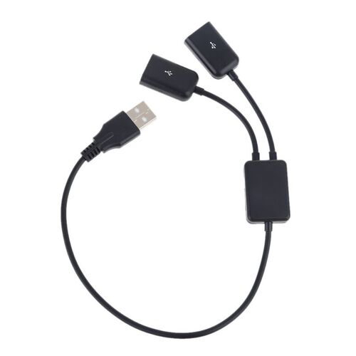 USB OTG Hub Cable USB 2.0 Male to Double Female Plug Adapte