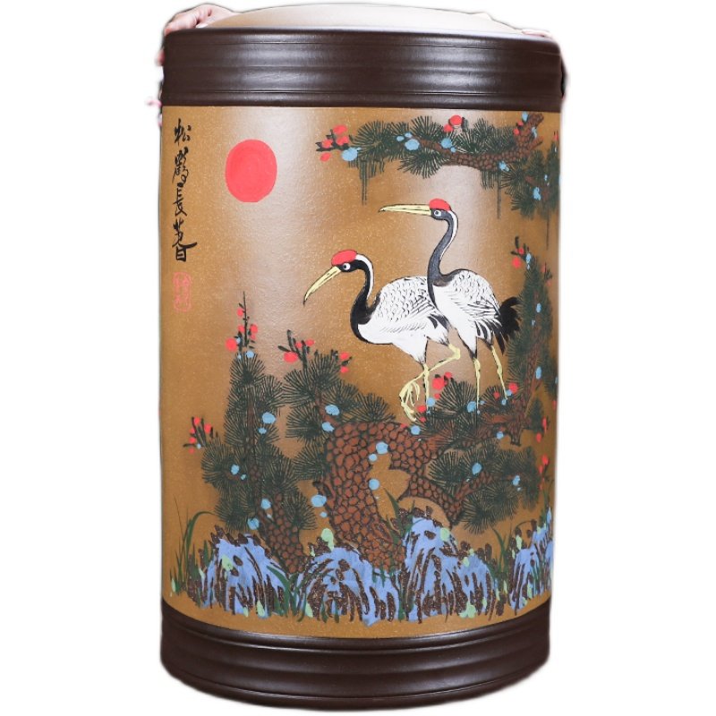 宜兴紫砂茶叶罐 大号陶瓷普洱茶饼储存罐密封罐茶叶缸家用 存茶罐