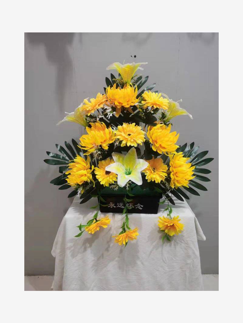 中元节上坟d扫墓前碑地绢花假花清明节祭祀花塑料仿真菊花束摆放