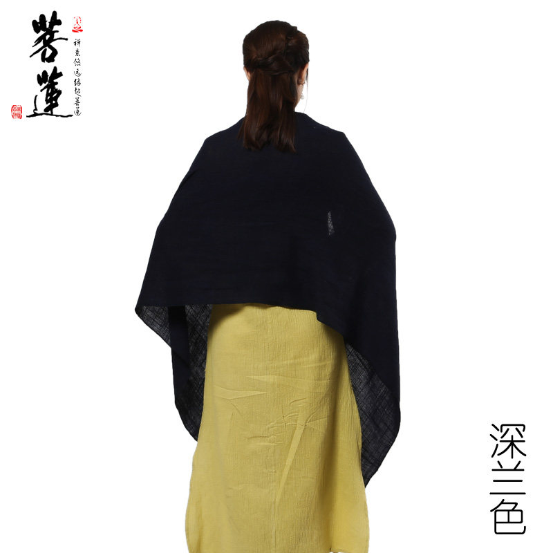菩莲柔麻围巾女亚软棉麻文艺禅意薄民夏季款族风中国风围脖男披肩