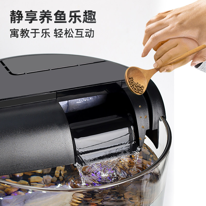 鱼缸客厅小型一体免换水超白玻璃桌面生态缸圆形循环过滤静音家用,宠物/宠物食品及用品,桌面缸,淘宝优惠券,粉丝福利购,淘宝优惠卷