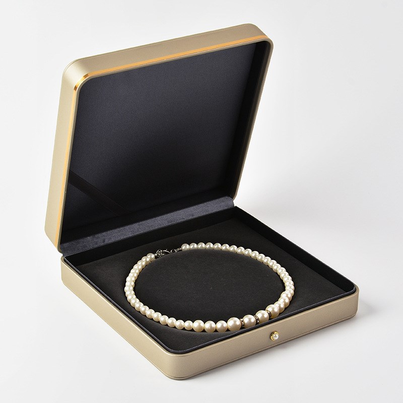 PU珍珠a项链盒妈妈链珠宝套装礼物盒圆形凹槽珍珠盒新款首饰盒
