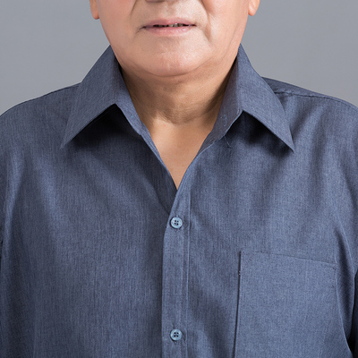 中老年长袖衬衫男装春夏季60-70-80岁爷爷装老人长袖衬衣宽松薄款