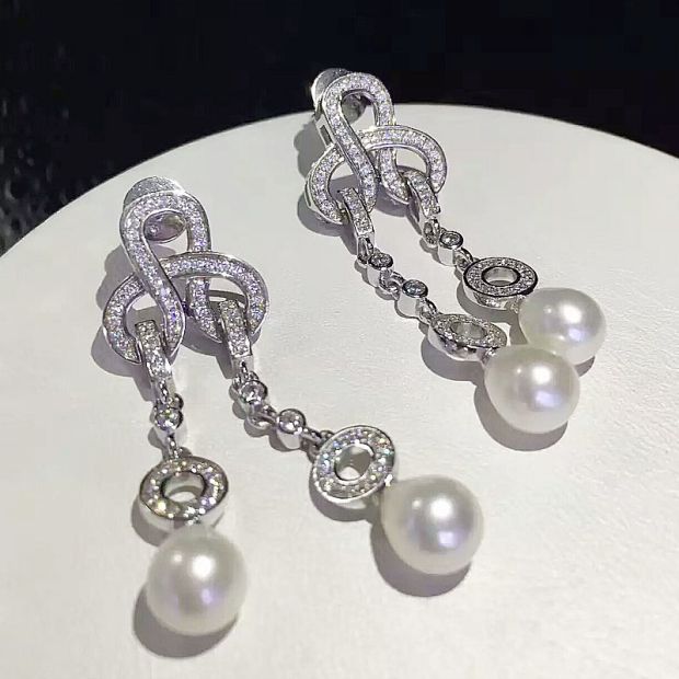 925银流苏吊坠 多锆石隔层配饰吊坠形M珍珠项链配件毛衣链挂饰