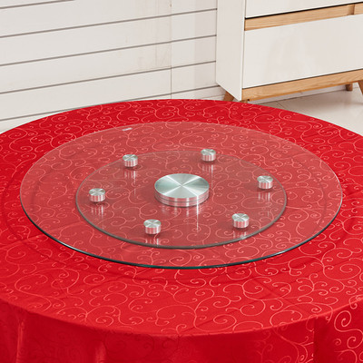 辅助轮钢化玻璃转盘餐桌旋转大圆桌圆台品质底座家用方桌转芯轴承