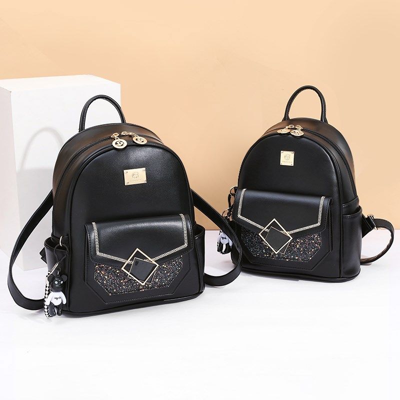 双肩包女士小背包2024新款学生春游黑色减龄书包少女休闲旅行包,箱包皮具/热销女包/男包,双肩背包,淘宝优惠券,粉丝福利购,淘宝优惠卷