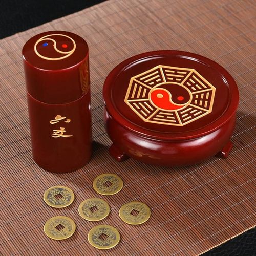 纯铜摇卦筒六爻筒签筒卦桶64爻工具摆件