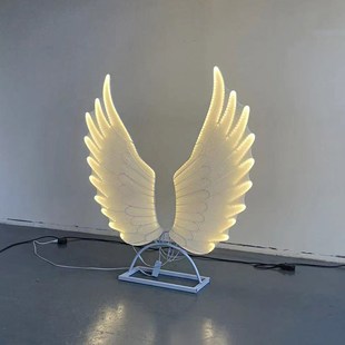 新款婚庆道具发光翅膀摆件比翼双飞舞台装饰悬吊式天花板挂件婚礼