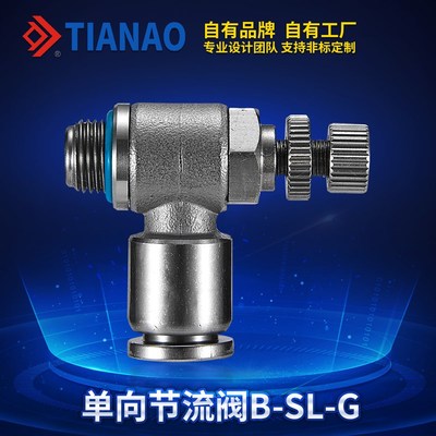 304不锈钢节流阀快速接头调速SL4/6/8/10/12-G01-G02-G03-04G螺纹