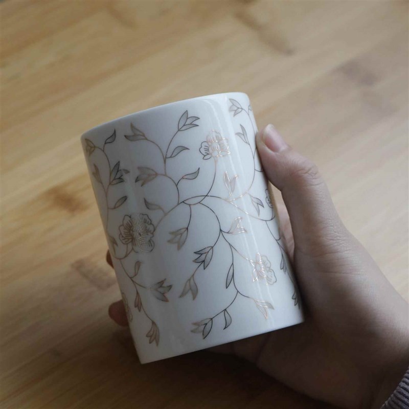 陶瓷茶杯家用水杯单杯主人杯大号直口杯牙刷漱口杯牛奶杯白瓷简约