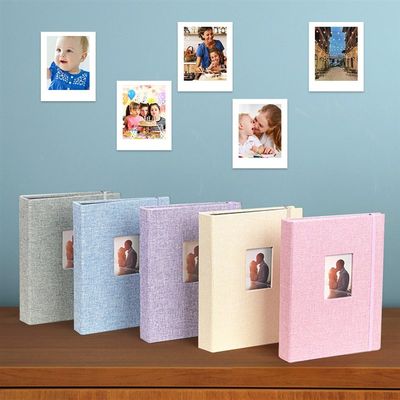 极速208 Pockets Photo Album Cotton Hemp Mini Instant Picture