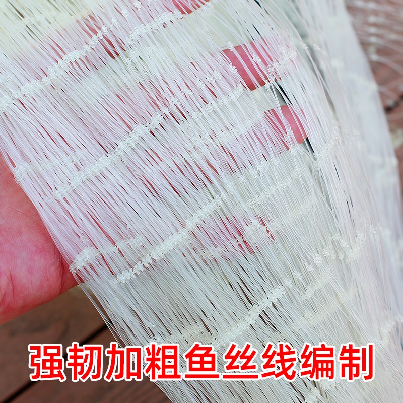 速发新款大飞盘式撒网手抛网渔网圆盘手撒鱼网加粗鱼线焊接铁链抛