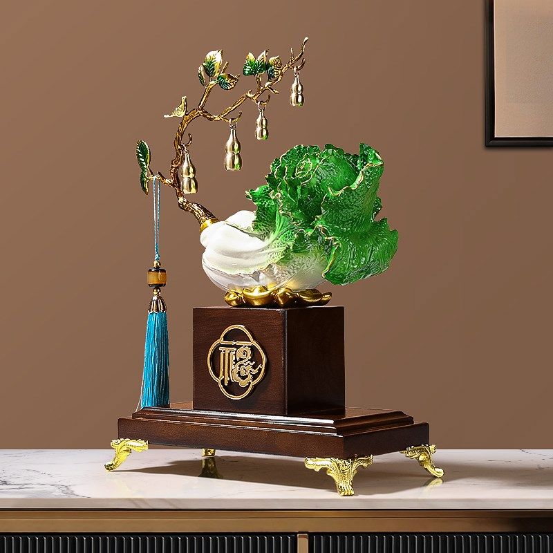 新中式招财白菜摆件百财葫芦客厅酒柜装饰品开业礼物乔迁新居礼品,家居饰品,装饰摆件,淘宝优惠券,粉丝福利购,淘宝优惠卷