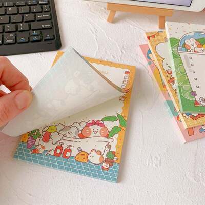 推荐Cartoon Cute Bunny Notes Message Paper Color Memo Pad Pl