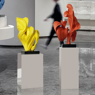 酒店大堂落地花蕊植物雕塑现代轻奢工艺品样板房间客厅玄关大摆件