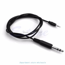 1.5m 5Ft 1/4" 6.35mm sTRS Stereo Male to 1/8" 3.5mm Male Plu