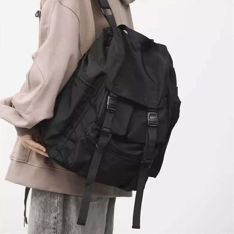 港风双肩包男女工装背包新款时尚休闲简约旅行包大容量学生书包