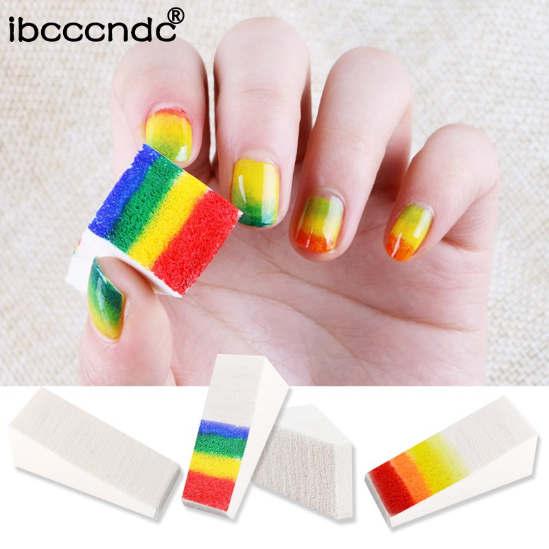 推荐4pcs Nail Art Tool Gradient Color Stamping Sponge Gel Po